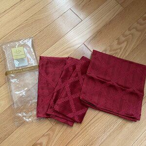 NEW Lenox Dinner Napkins (set of 4) - Red with pattern